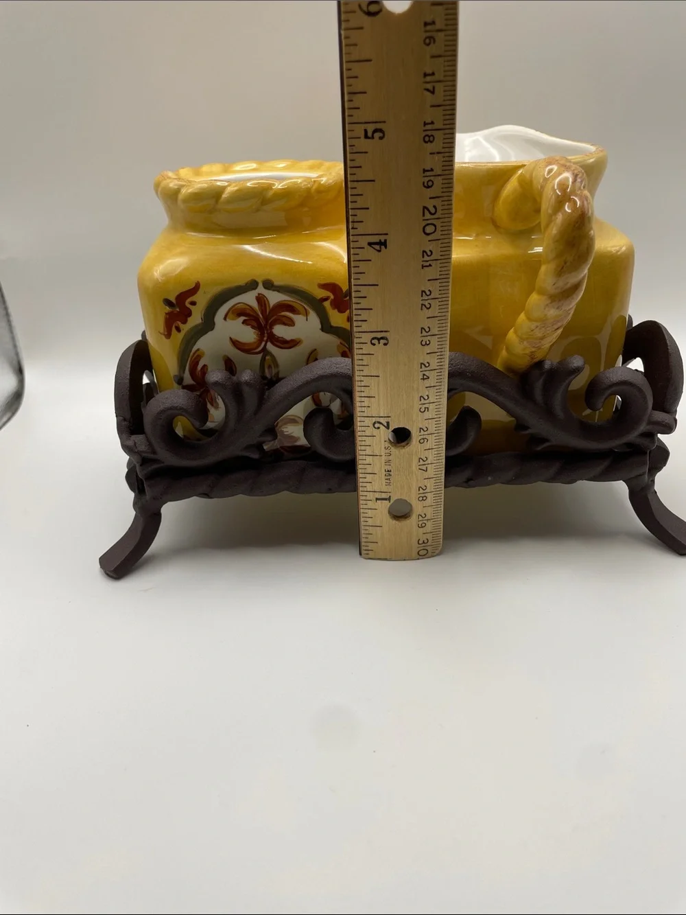 Artimino Tuscan Countryside Sienna Creamer, SugarJar (No Lid) with Metal Holder